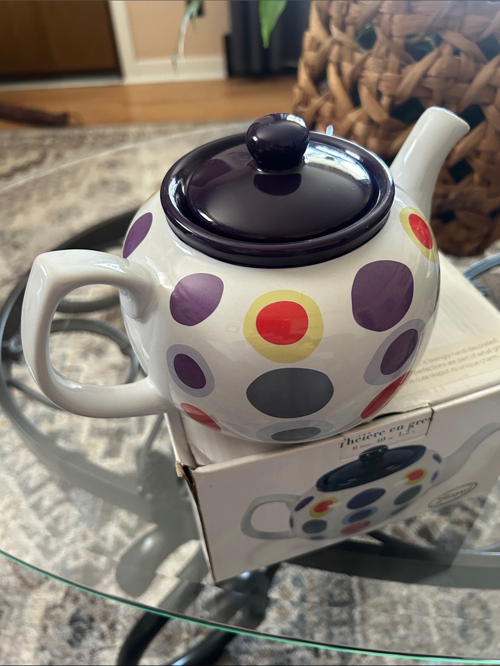 Steeped Tea "Queen of Dots" Ceramic Teapot